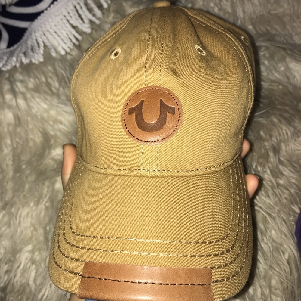 Tan True Religion baseball cap
